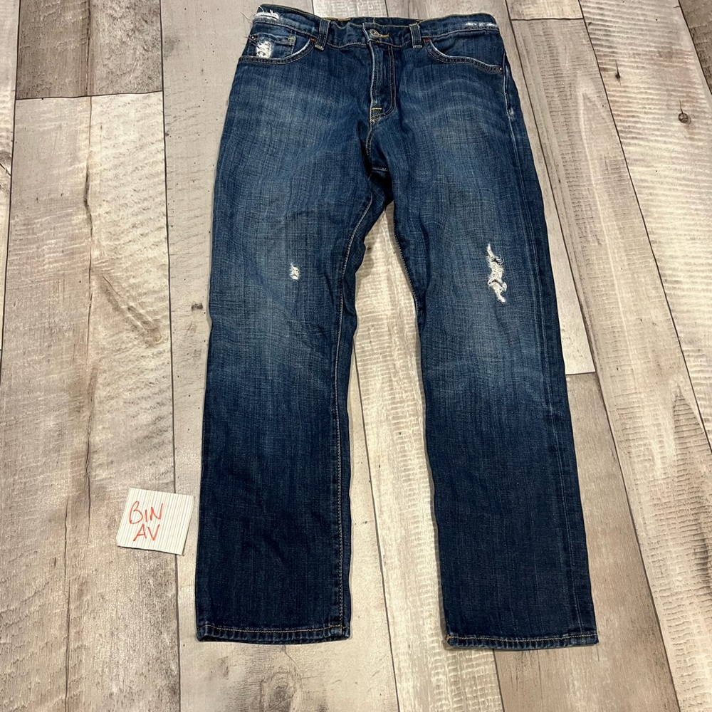 Distressed lucky brand crop denim jeans